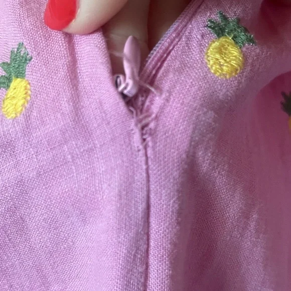 Farm Rio embroidered pineapples pink midi dress - Picture 11 of 12